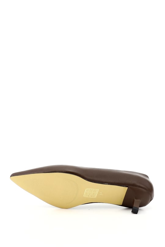 Women's Brown Pointed Toe Medium Thin Heel Stiletto