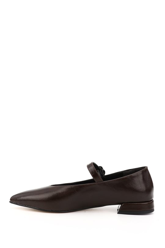 Women's Brown Flat Toe Mary Jane Shoes