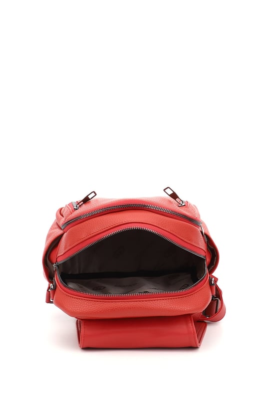 Women's Red Handbag and Backpack