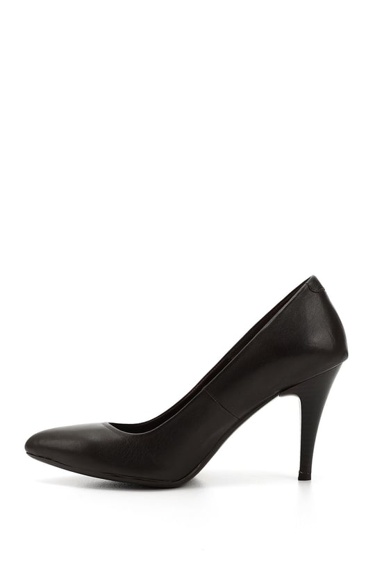 Women's Dark Brown Pointed Toe Thin Heel Genuine Leather Stiletto