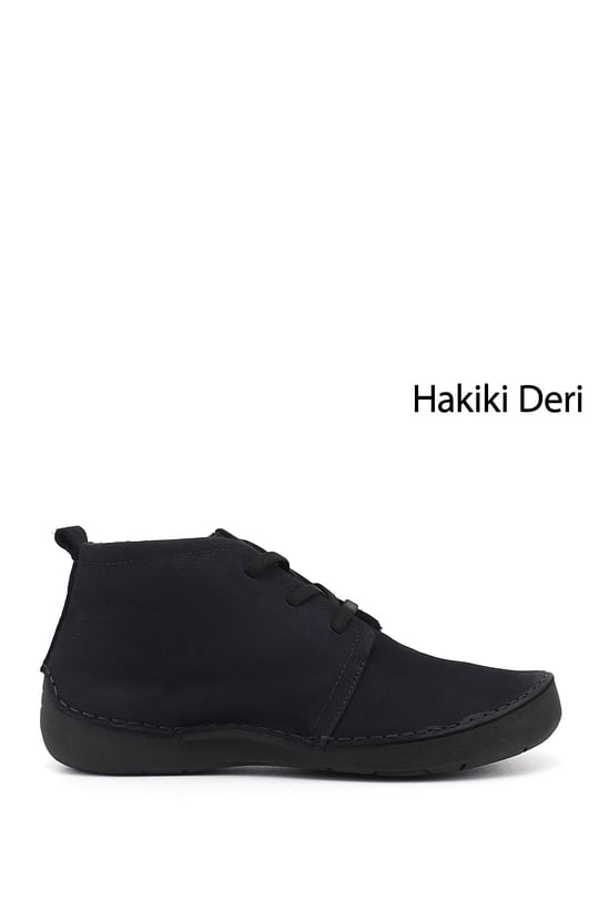 Kadın Laci Nubuk Bağcıklı Hakiki Deri Comfort Bot
