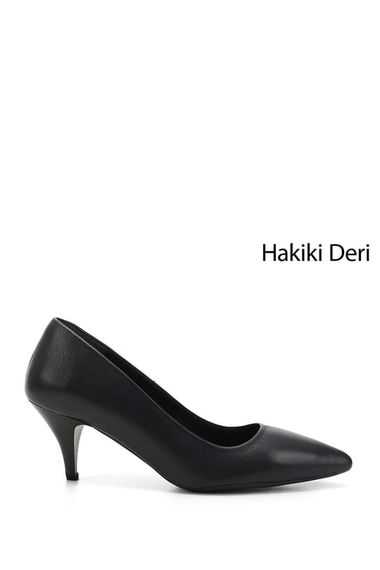 Kadın Lacivert Antik Sivri Burun İnce Topuklu Hakiki Deri Stiletto