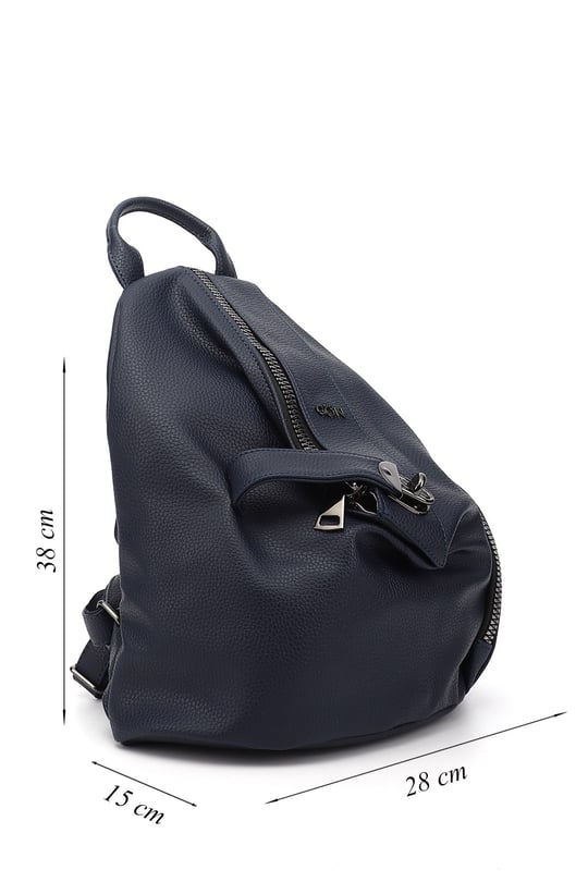 Women's Navy Blue Handbag and Backpack