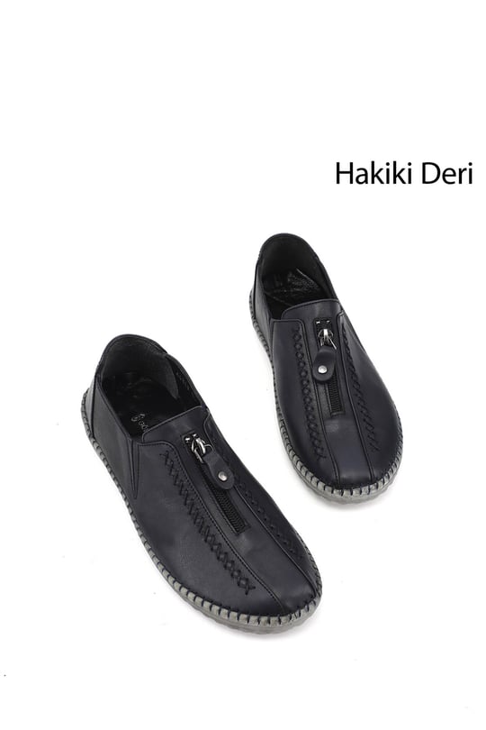 Kadın Lacivert Hakiki Deri Comfort Ayakkabı