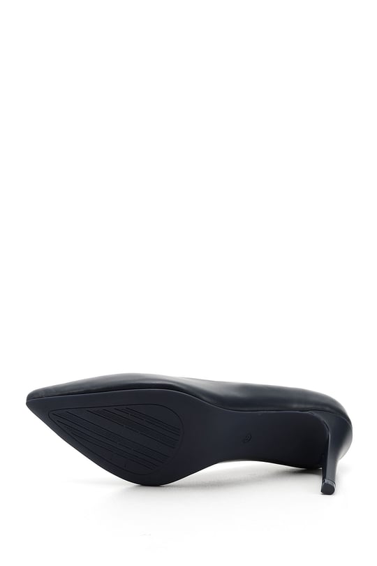 Women's Navy Blue Pointed Toe Stiletto Heel Genuine Leather Stiletto