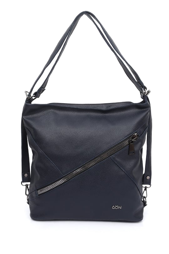 Women's Navy Blue Long Strap Shoulder and Backpack Bag