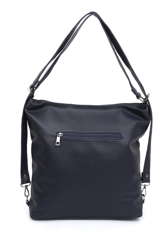 Women's Navy Blue Long Strap Shoulder and Backpack Bag