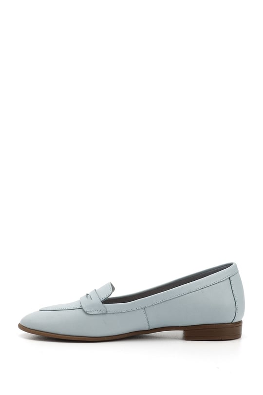 Women's Blue Antique Genuine Leather Ballerina
