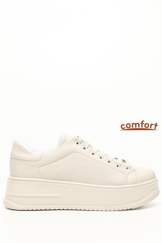 Kadın Nude Bağcıklı Dolgu Taban Comfort Sneaker