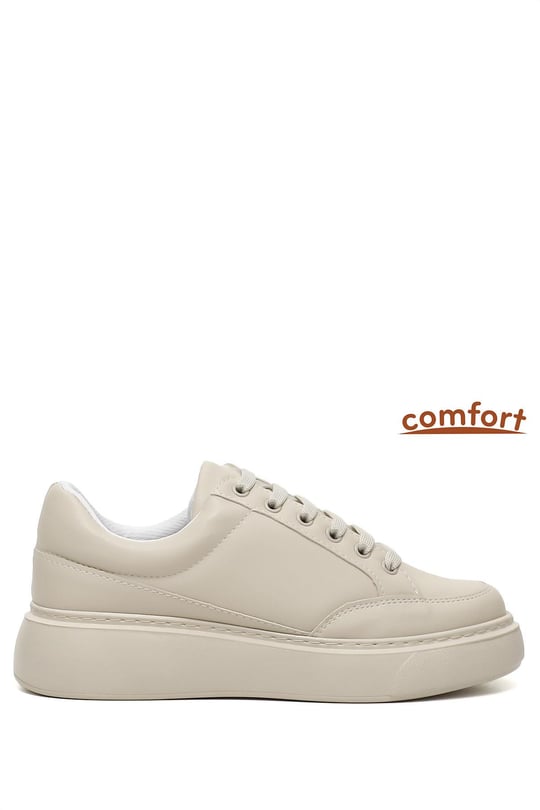 Kadın Nude Bağcıklı Dolgu Taban Comfort Sneaker