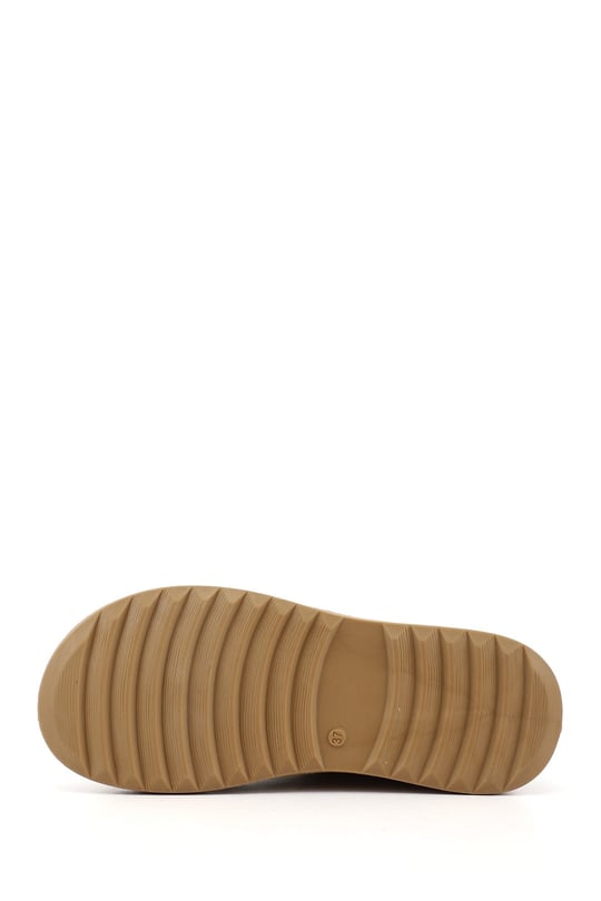 Kadın Nude Bağcıklı Hakiki Deri Sneaker