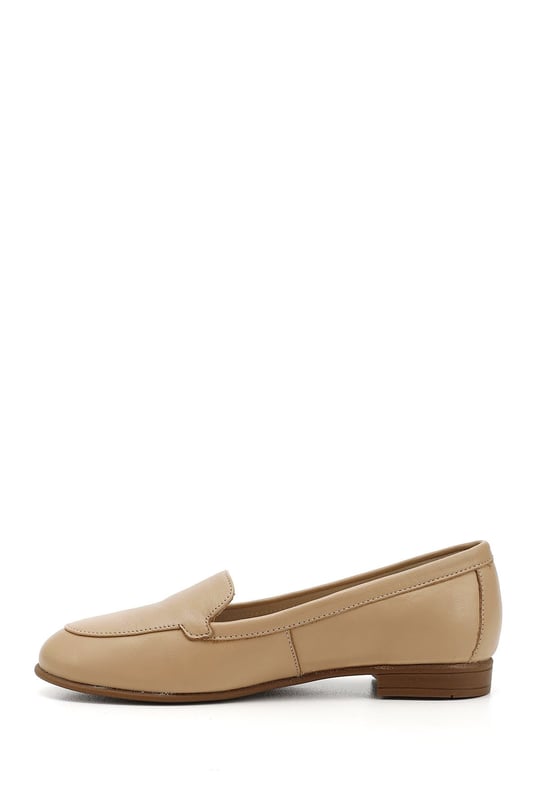 Women's Nude Genuine Leather Ballerina