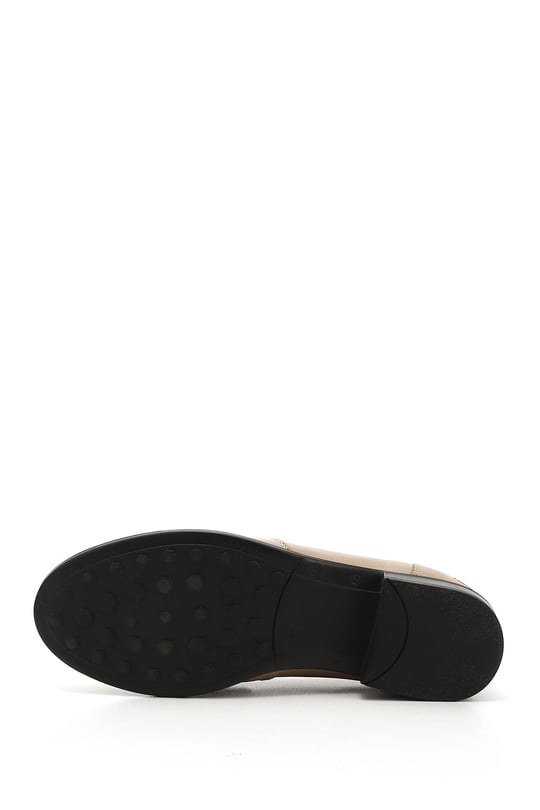 Kadın Nude Hakiki Deri Loafer Ayakkabı