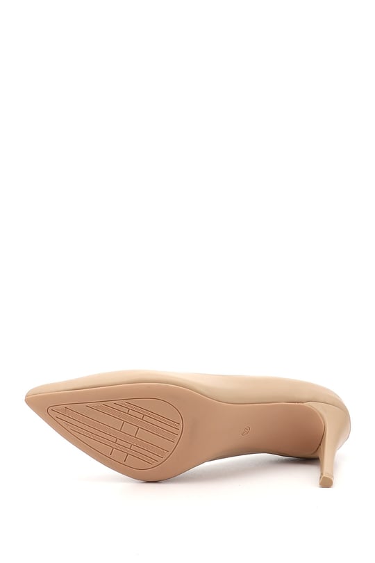 Women's Nude Pointed Toe Stiletto Heel Genuine Leather Stiletto