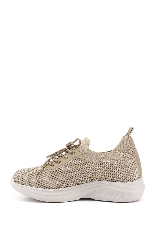 Women's Nude Knit Lace-up with Memory Foam Insole Comfort Sneaker