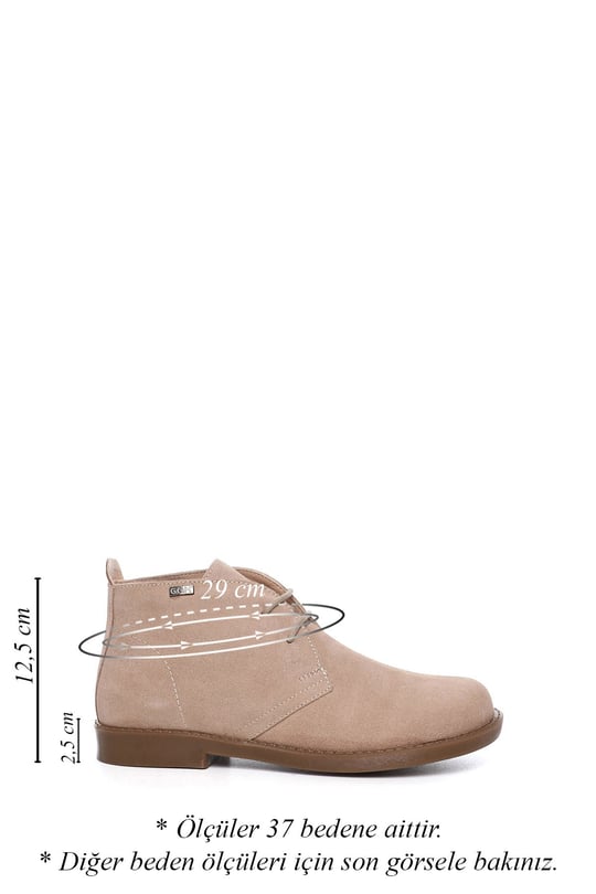 Women's Powder Suede Rubber Sole Genuine Leather Boots