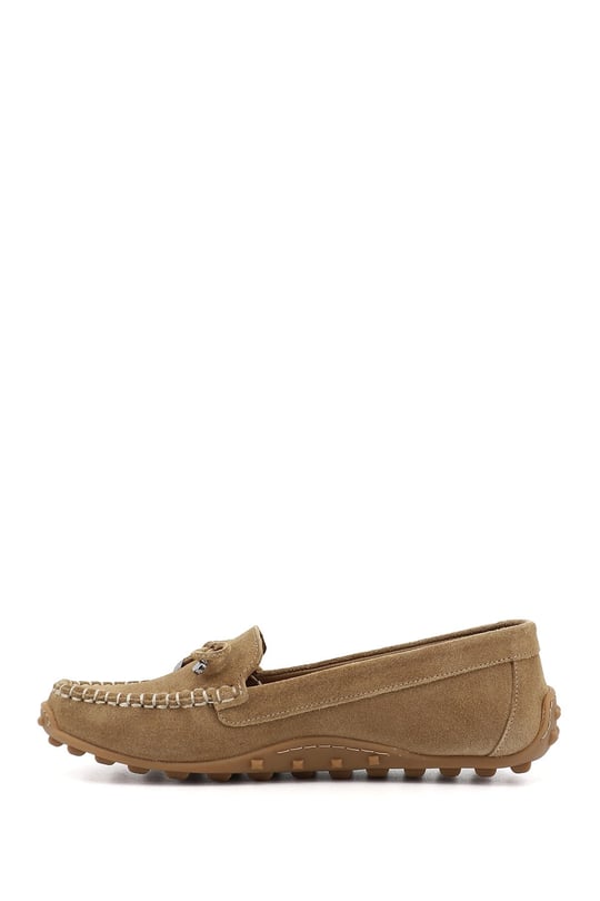 Kadın Sahra Süet Fiyonklu Hakiki Deri Comfort Loafer
