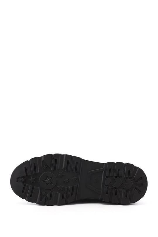 Kadın Siyah Bağcıklı Hakiki Deri Comfort Ayakkabı