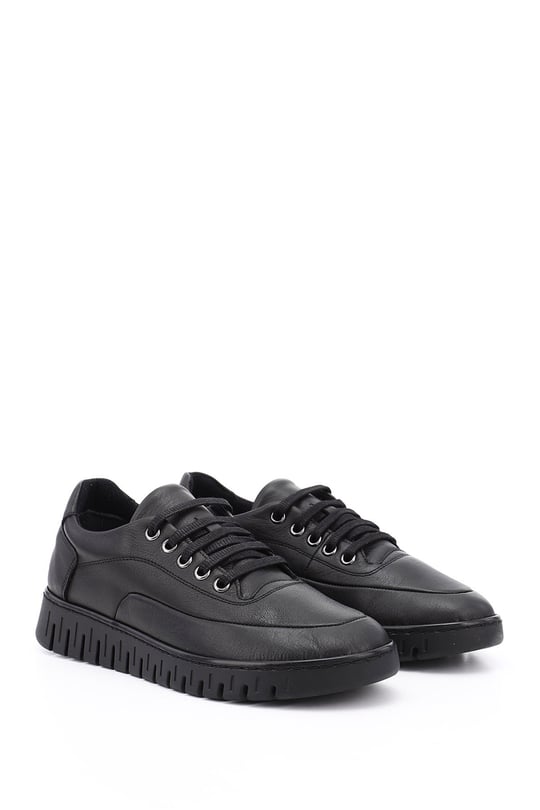 Women's Black Genuine Leather Comfort Shoes