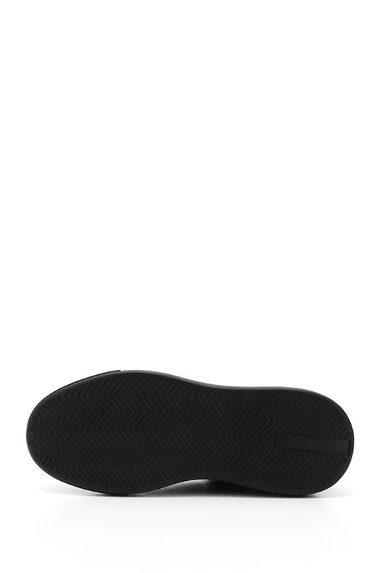 Kadın Siyah Baskılı Bağcıklı Dolgu Taban Comfort Sneaker