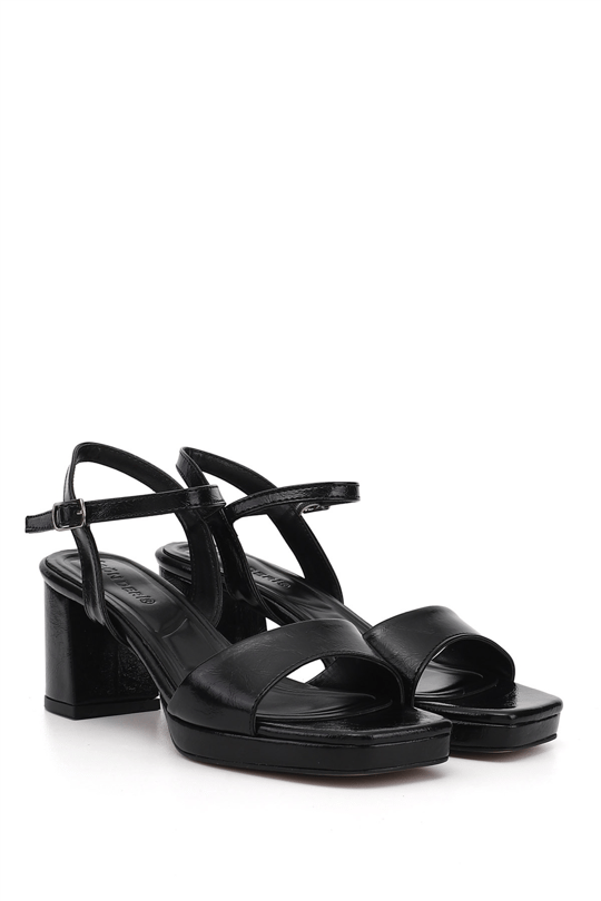 Women's Black Ankle Tied Strappy Sandals