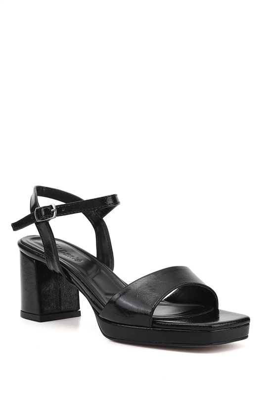 Women's Black Ankle Tied Strappy Sandals