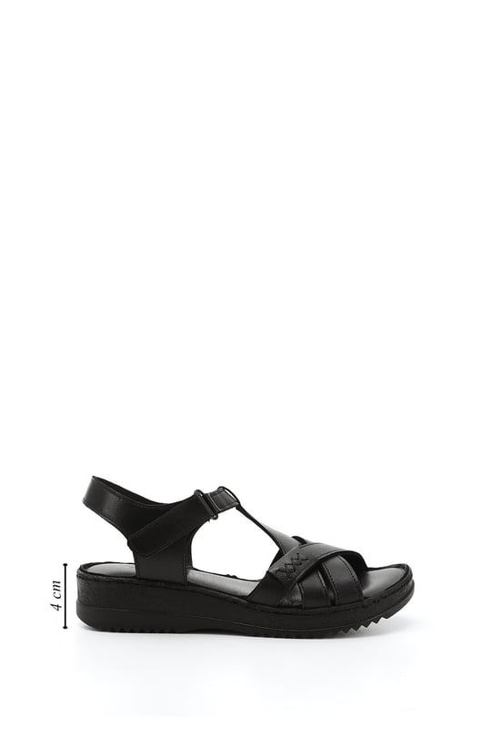 GÖNDERİ(R) Genuine  leather wedge sole sandals 45711