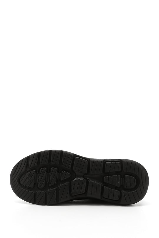 Women's Black Genuine Leather Wedge Sole Comfort Shoes