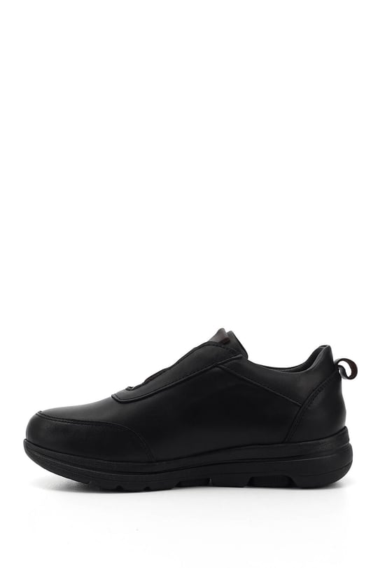 Women's Black Genuine Leather Wedge Sole Comfort Shoes