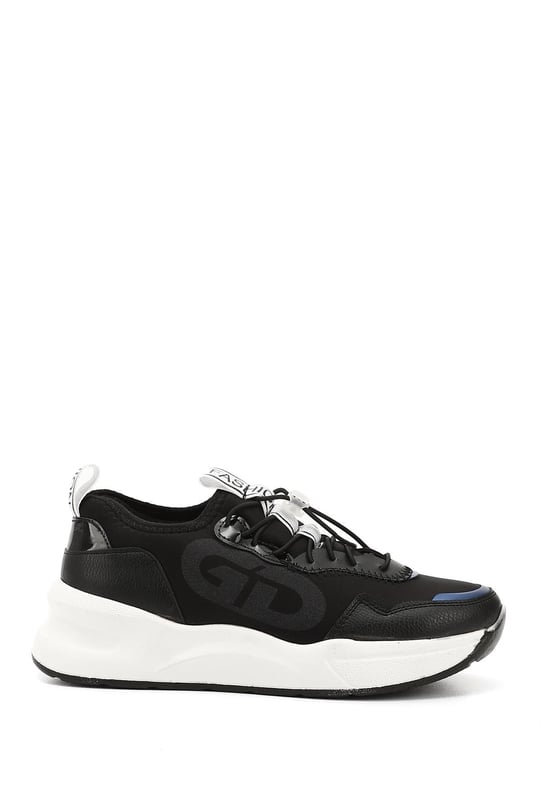 Kadın Siyah Dolgu Taban Triko Comfort Sneaker