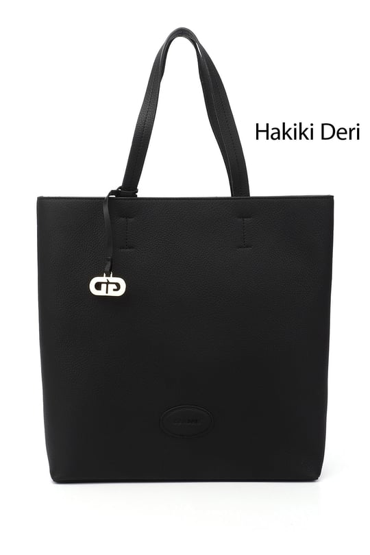 Kadın Siyah Floter Hakiki Deri El ve Omuz Çantası
