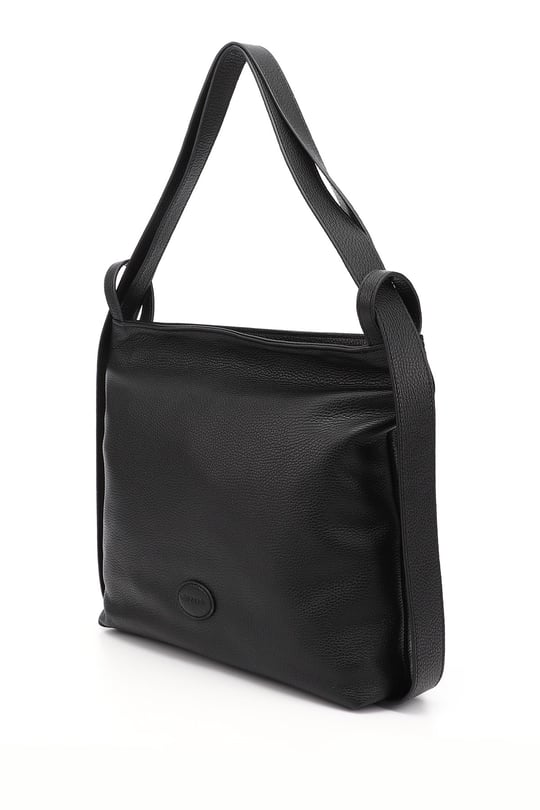 Women's Black Floater Genuine Leather Shoulder and Backpack Bag