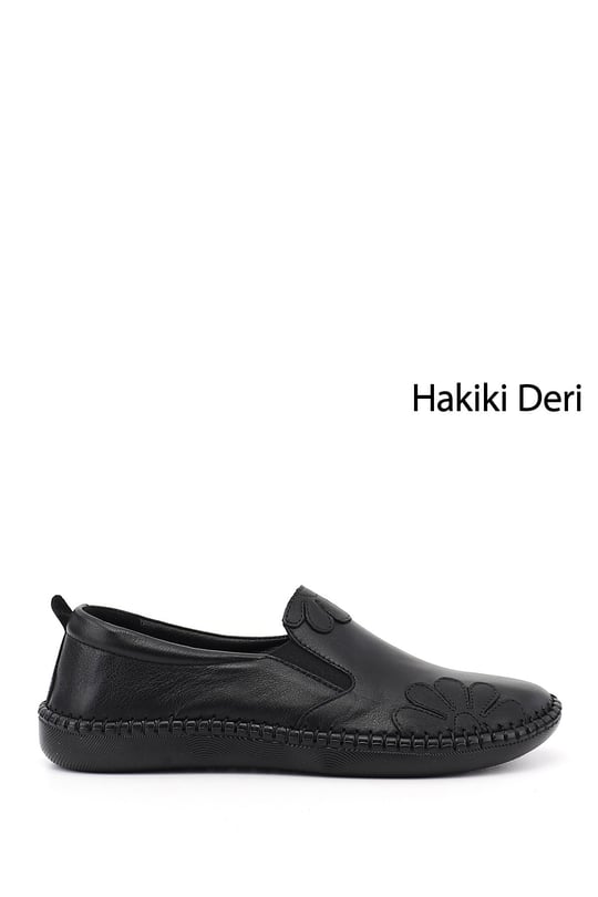 Kadın Siyah Hakiki Deri Comfort Ayakkabı
