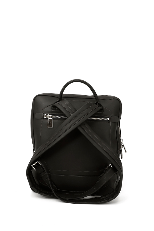 Women's Black Genuine Leather Handmade Backpack Bag