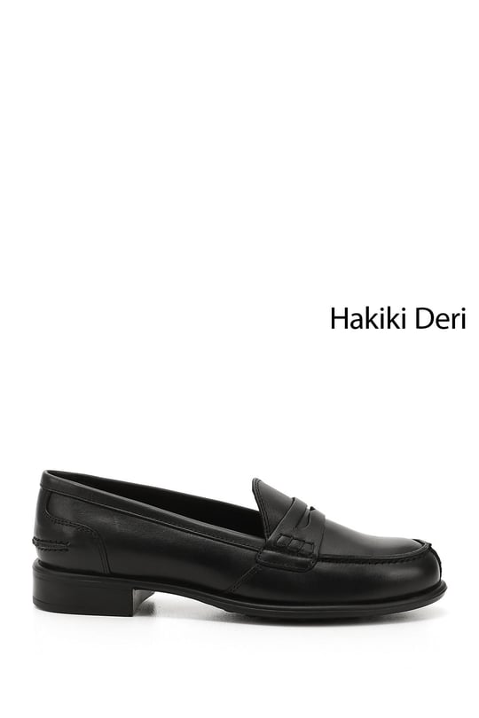 Kadın Siyah Hakiki Deri Loafer Ayakkabı