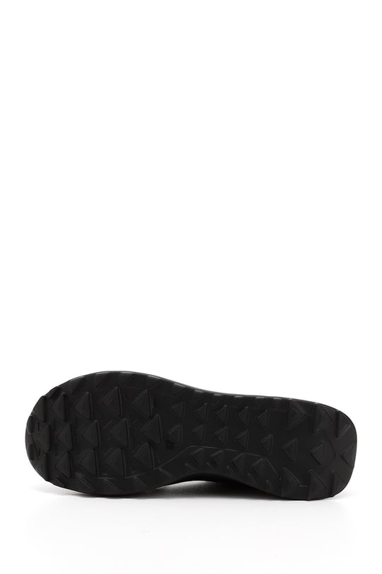 Women's Black Genuine Leather Lace-Up Sneakers