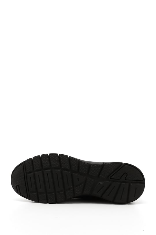 Kadın Siyah Lastik Bağcıklı Hakiki Deri Comfort Sneaker
