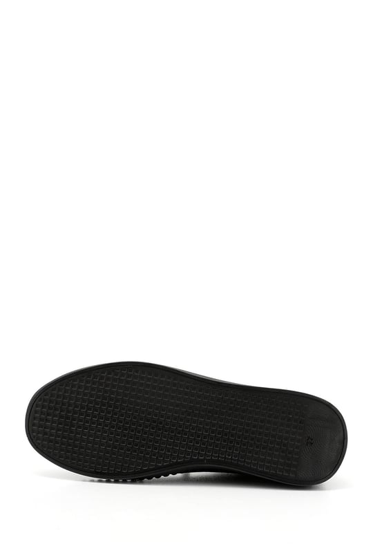 Kadın Siyah Lastik Bağcıklı Hakiki Deri Comfort Ayakkabı