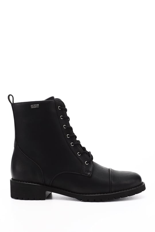 Women's Black Nubuck Zippered Rubber Sole Combat Boots