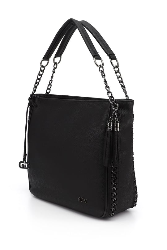 Women's Black Tassel Shoulder Bag