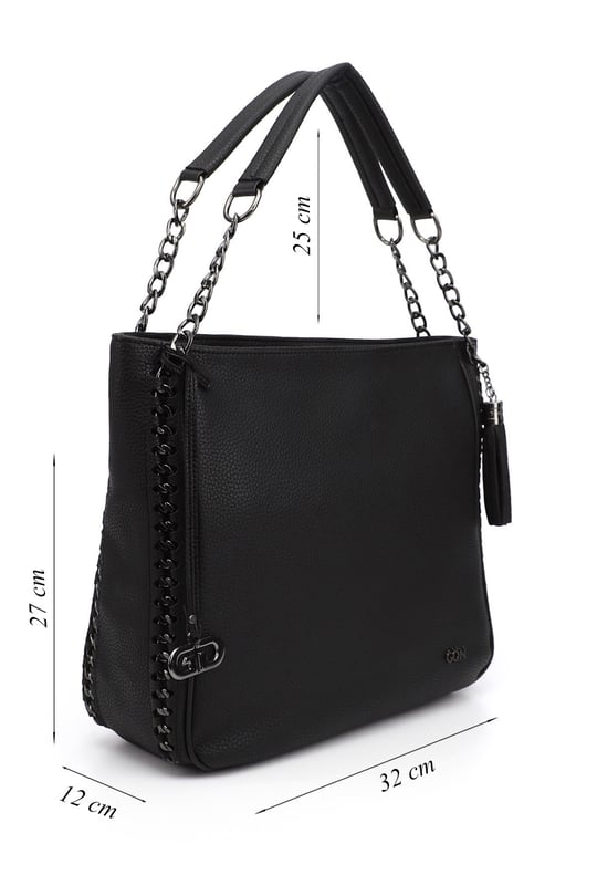 Women's Black Tassel Shoulder Bag