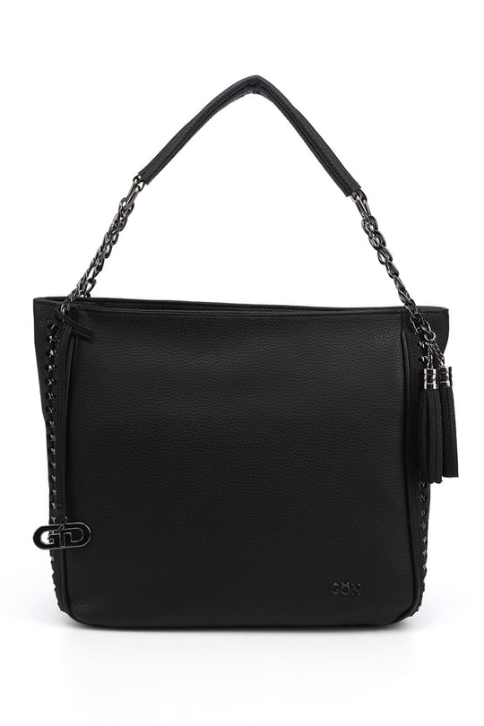 Women's Black Tassel Shoulder Bag