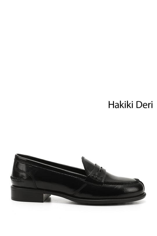 Women's Black Patent Leather Genuine Leather Loafer Shoes