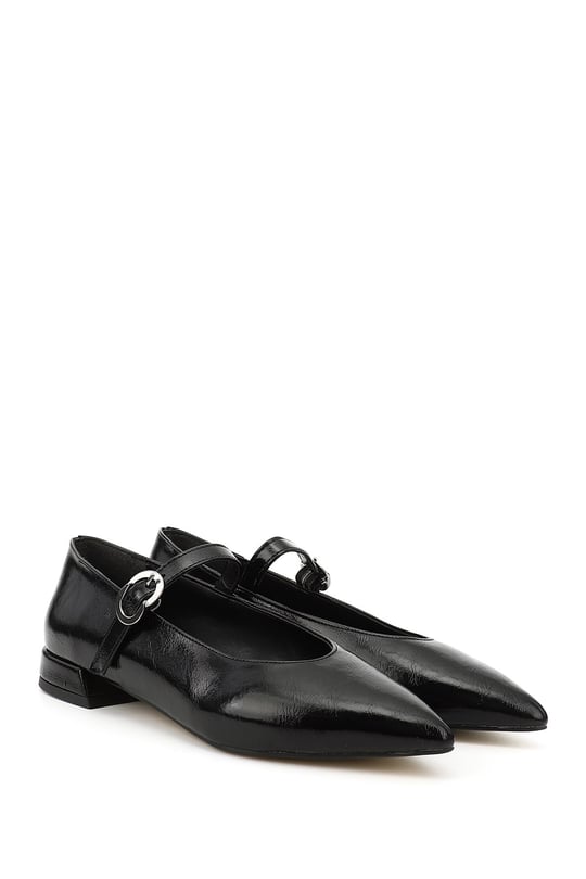 Women's Black Flat Toe Mary Jane Shoes