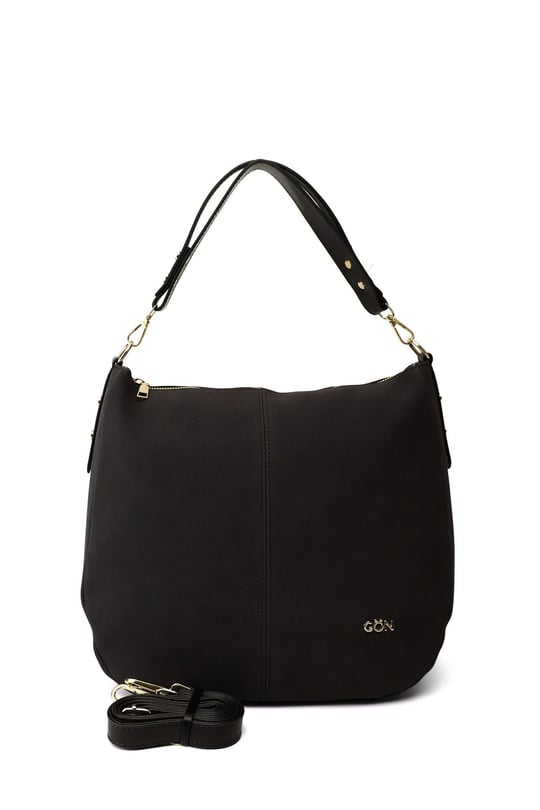 Kadın Siyah Süet El Ve Omuz Çantası