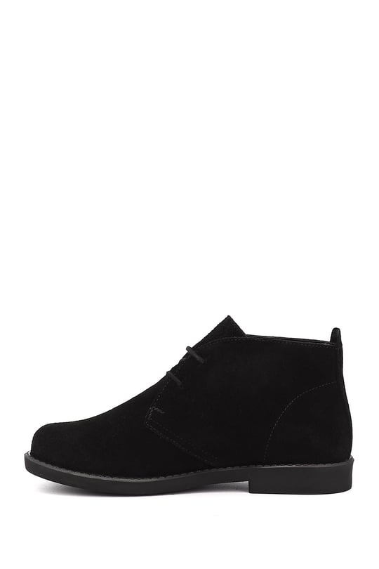 Women's Black Suede Rubber Sole Genuine Leather Boots