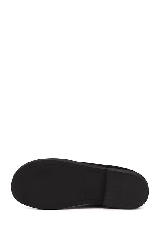 Women's Black Suede Rubber Sole Genuine Leather Boots