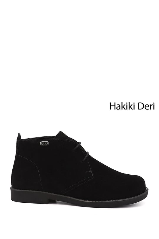 Women's Black Suede Rubber Sole Genuine Leather Boots