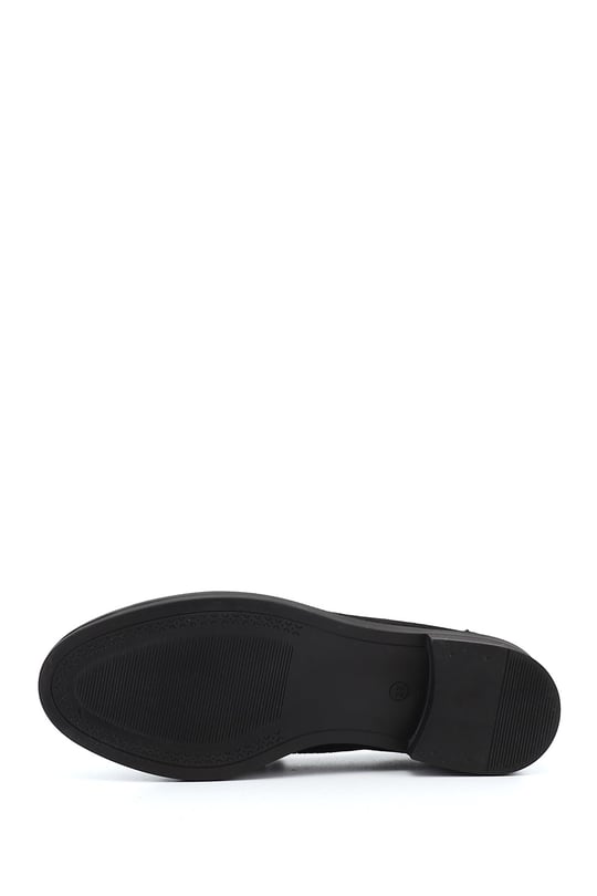 Kadın Siyah Süet Loafer Ayakkabı