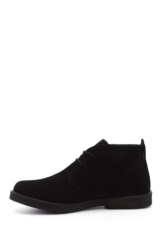 Women's Black Suede Oxford Molded Rubber Sole Genuine Leather Boots